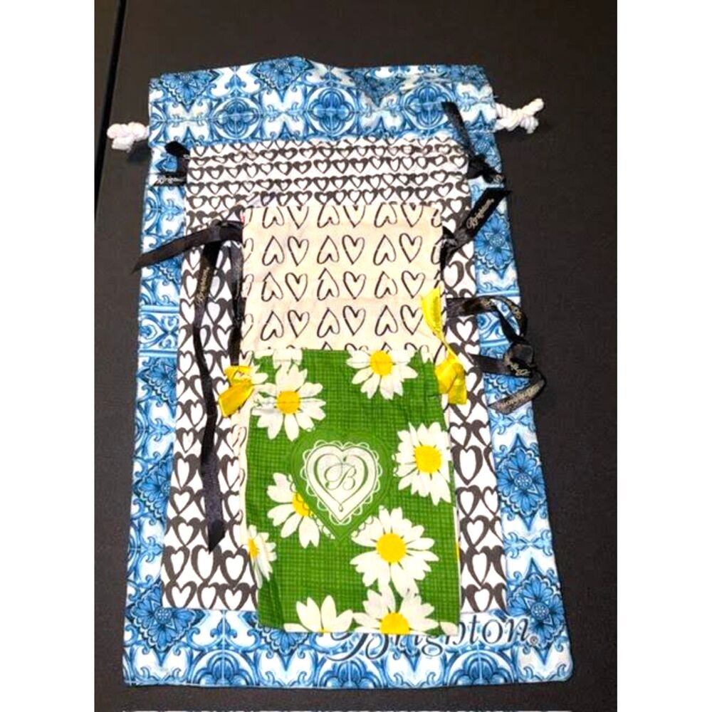 Brighton Fabric Drawstring Jewelry Pouches & Dust Bags Set of 5 | in 4 Patterns